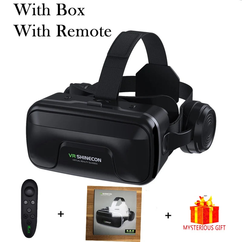 VR Glasses 3D Virtual Reality Headset Devices Helmet Lenses Goggles Smart for Smartphones Phone Cell Mobile Game Viar Viewer Set