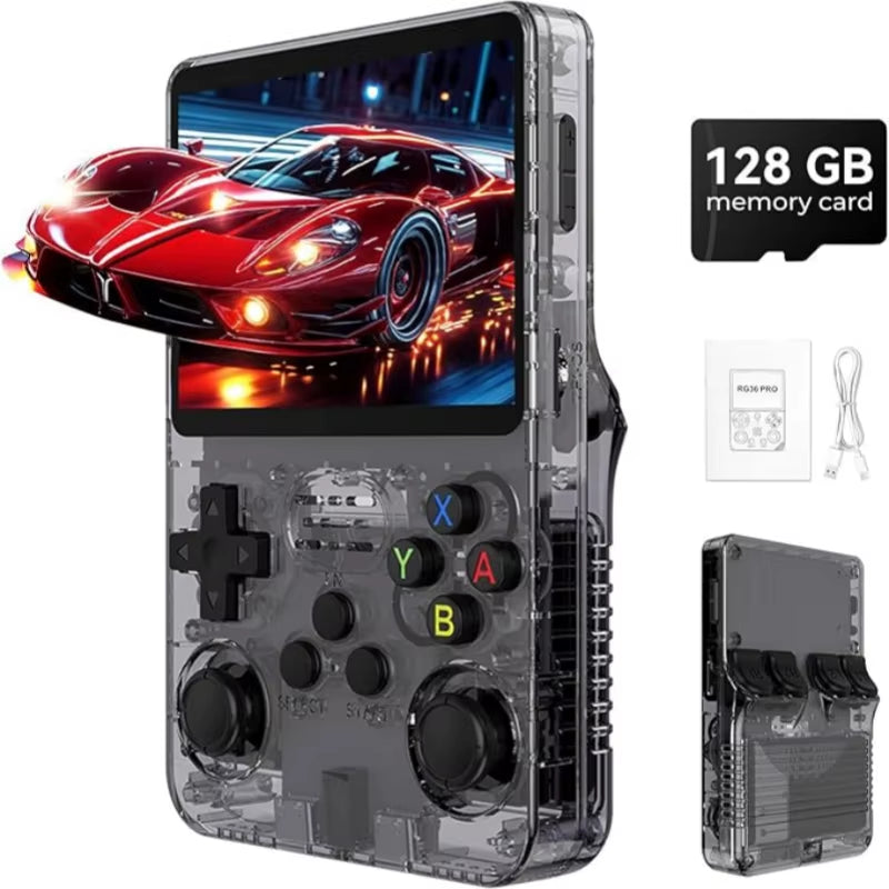EW Green R36S Retro Handheld Game Console Linux System 3.5 Inch IPS Screen Portable Pocket Video Player 64GB 128G Game Kid Gift