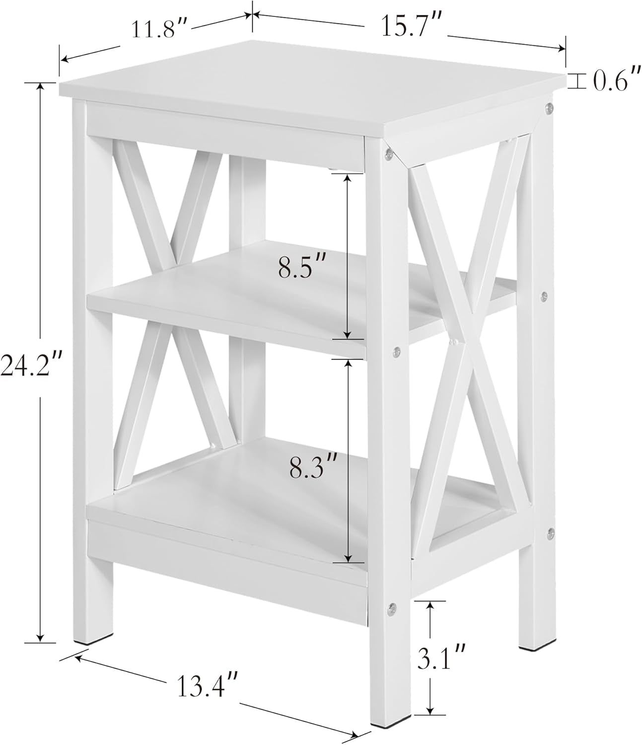 Modern Nightstands X-Design Side End Table Night Stand with Storage Shelf for Bedroom,Living Room,
