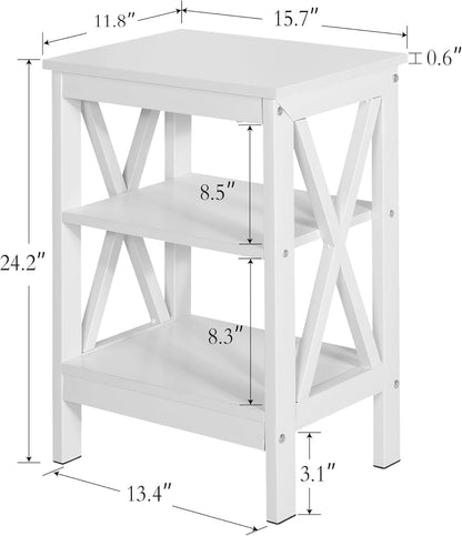 Modern Nightstands X-Design Side End Table Night Stand with Storage Shelf for Bedroom,Living Room,